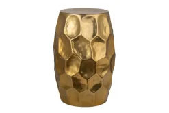 Riess-Ambiente Beistelltische|Goldene Möbel > Handgefertigter Beistelltisch ORGANIC ORIENT 50cm gold Metall Hammerschlag Design rund