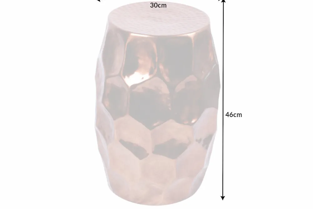 Riess-Ambiente Beistelltische > Handgefertigter Beistelltisch ORGANIC ORIENT 50cm kupfer Metall Hammerschlag Design Waben rund