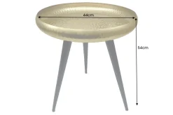 Riess-Ambiente Beistelltische|Goldene Möbel > Handgefertigter Beistelltisch ORIENT 55cm messing gold rund Metall Hammerschlag Design