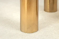 Riess-Ambiente Beistelltische|Goldene Möbel > Handgefertigter Beistelltisch ABSTRACT 55cm gold schwarz Metall rund