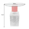 Riess-Ambiente Bartische > Handgefertigter Bistrotisch LIPSTICK 75cm rot silber runde Tischplatte Glas