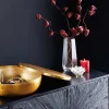 Riess-Ambiente Goldene Möbel|Schalen > Handgefertigte Schale ORIENT 40cm gold Metall rund mit Deckel Schmuck-Dose