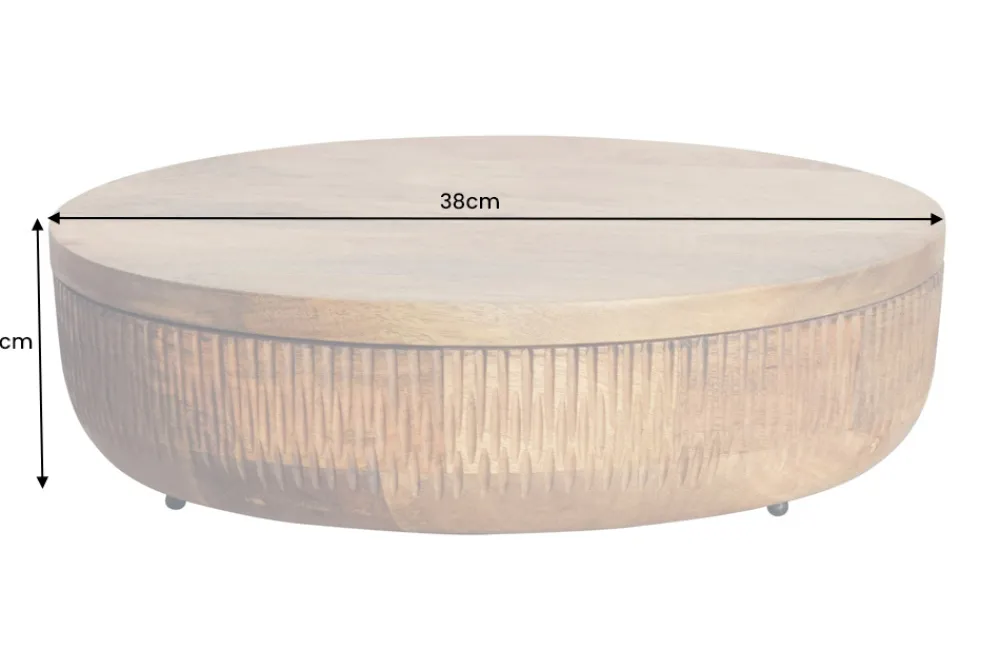Riess-Ambiente Mehr...|Schalen > Handgefertigte Schale PURE NATURE 40cm natur Mangoholz rund mit Deckel Schmuck-Dose