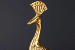Riess-Ambiente Dekoration > Handgefertigte Servierplatte WILDLIFE PEACOCK 40cm gold Metall Pfauen-Skulptur