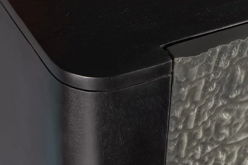 Riess-Ambiente Mehr...|Massivholzschränke > Handgefertigtes Highboard CROCO 120cm grau schwarz Mangoholz massiv 3D-Design