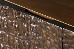Riess-Ambiente Mehr...|Massivholzschränke > Handgefertigtes Highboard CROCO 120cm braun Mangoholz massiv 3D-Design