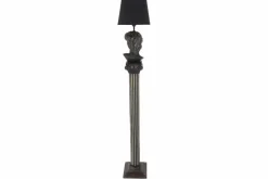 Riess-Ambiente Stehleuchten > Handgefertigte Stehlampe DAVID 120cm schwarz mit Büste Stoffschirm