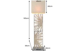 Riess-Ambiente Stehleuchten > Handgefertigte Stehlampe EUPHORIA 165cm natur Longanholz beige mit Lampenschirm