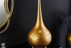 Riess-Ambiente Goldene Möbel|Stehleuchten > Handgefertigte Stehlampe ORIENT LIVING 50cm gold Eisen Tropfenform