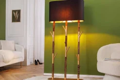 Riess-Ambiente Goldene Möbel|Stehleuchten > Handgefertigte Stehlampe WARDROBE 155cm schwarz gold natur Eisenholz Massivholz