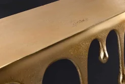 Riess-Ambiente Wandregale|Goldene Möbel > Handgefertigtes Wandregal LIQUID LINE 60cm gold antik Metall Tropfen-Design