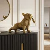 Riess-Ambiente Tischlampen > Handgefertigte Tischlampe BULLDOG 35cm gold Hunde-Skulptur