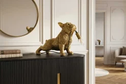 Riess-Ambiente Tischlampen > Handgefertigte Tischlampe BULLDOG 35cm gold Hunde-Skulptur