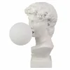 Riess-Ambiente Tischlampen > Handgefertigte Tischlampe DAVID 30cm weiß Büste mit Lampenkugel