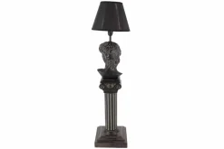 Riess-Ambiente Tischlampen > Handgefertigte Tischlampe DAVID 70cm schwarz mit Büste Stoffschirm