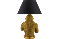 Riess-Ambiente Tischlampen > Handgefertigte Tischlampe KING APE 55cm schwarz gold Stoffschirm Affen-Skulptur
