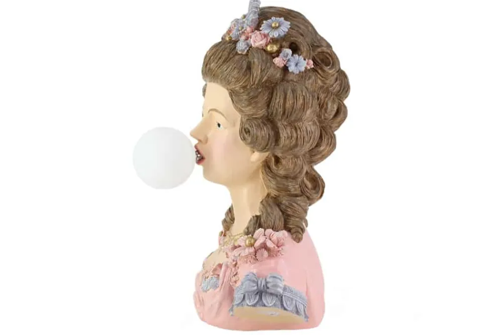 Riess-Ambiente Tischlampen > Handgefertigte Tischlampe LADY 60cm mehrfarbig Büste mit Lampenkugel
