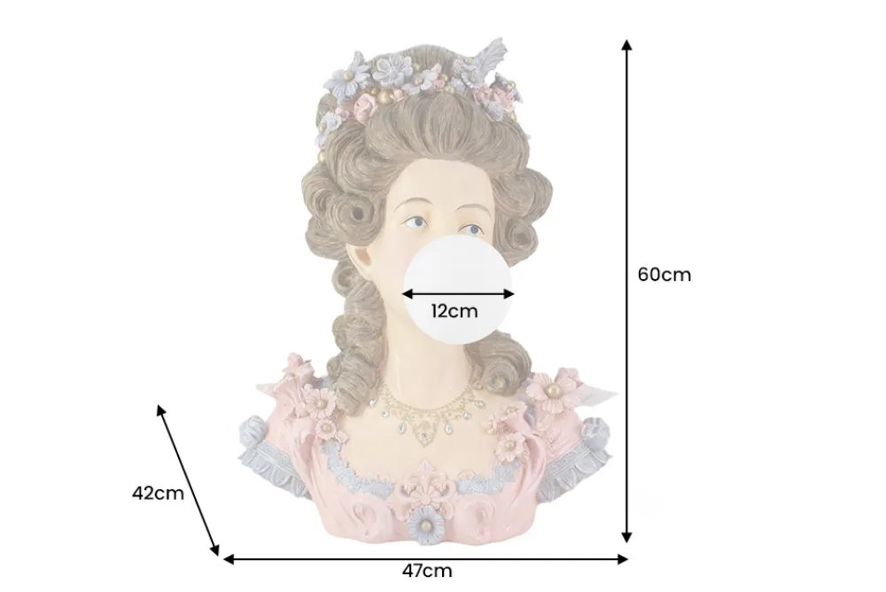Riess-Ambiente Tischlampen > Handgefertigte Tischlampe LADY 60cm mehrfarbig Büste mit Lampenkugel