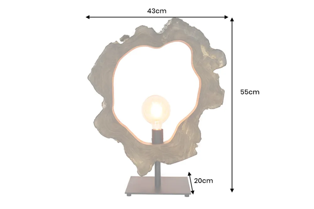 Riess-Ambiente Mehr...|Lampen > Handgefertigte Tischlampe ORGANIC ARTWORK 55cm natur Teakholz