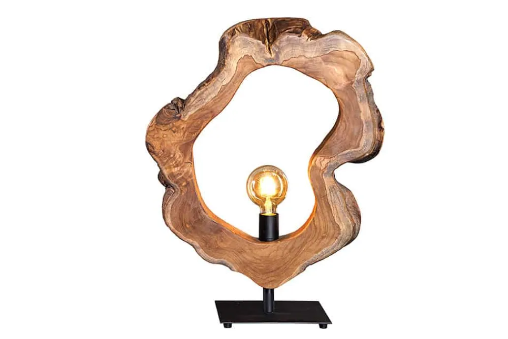 Riess-Ambiente Mehr...|Lampen > Handgefertigte Tischlampe ORGANIC ARTWORK 55cm natur Teakholz
