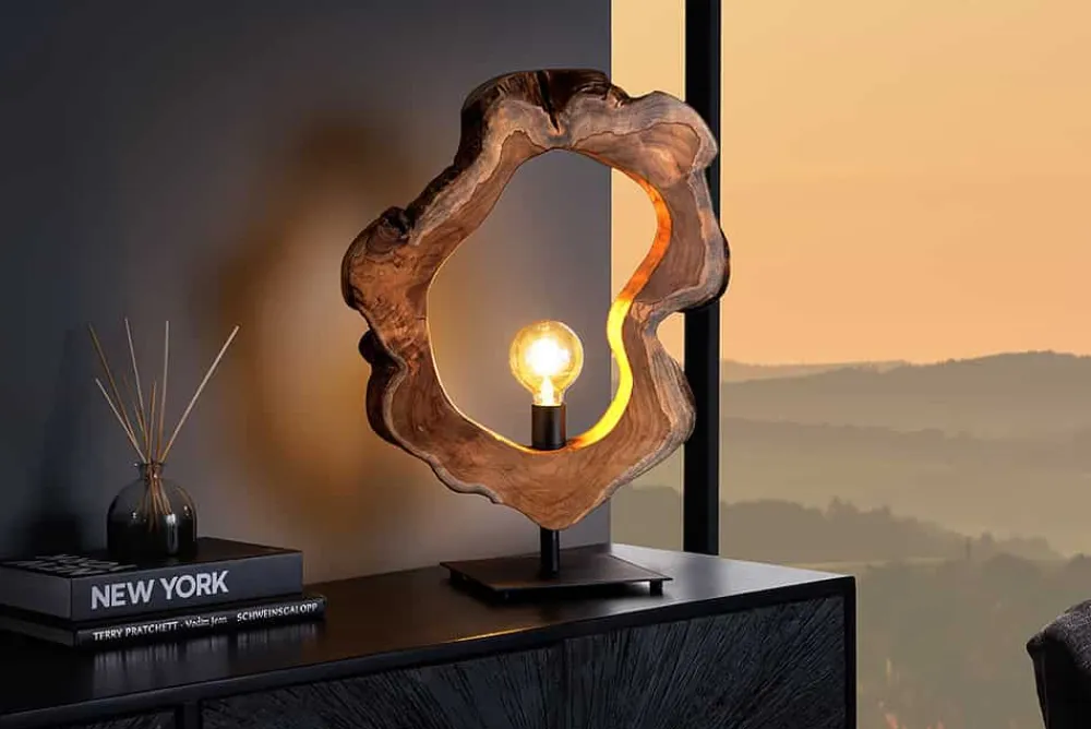 Riess-Ambiente Mehr...|Lampen > Handgefertigte Tischlampe ORGANIC ARTWORK 55cm natur Teakholz