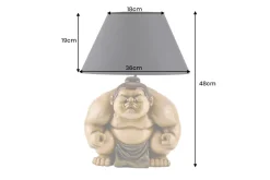 Riess-Ambiente Tischlampen > Handgefertigte Tischlampe SUMO 50cm schwarz Skulptur Stoffschirm