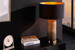 Riess-Ambiente Tischlampen > Handgefertigte Tischlampe ZEA 60cm schwarz natur runder Lampenschirm Seegras