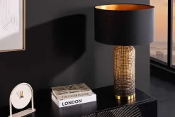 Riess-Ambiente Tischlampen > Handgefertigte Tischlampe ZEA 60cm schwarz natur runder Lampenschirm Seegras