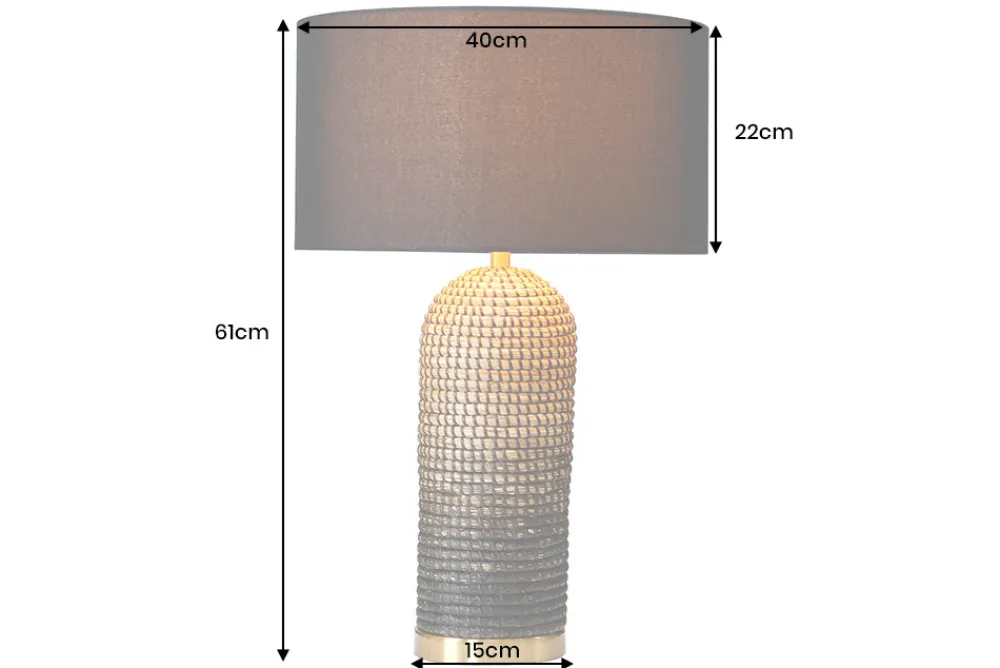 Riess-Ambiente Tischlampen > Handgefertigte Tischlampe ZEA 60cm schwarz natur runder Lampenschirm Seegras