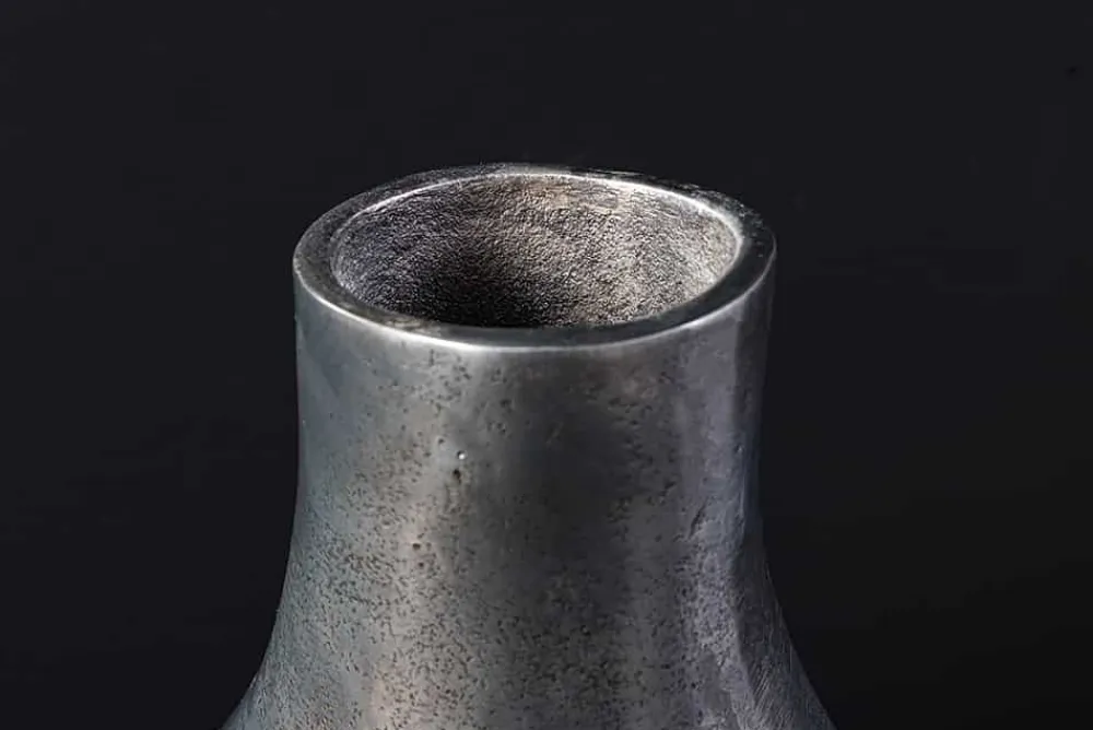 Riess-Ambiente Vasen > Handgefertigte Vase RING 40cm dunkelgrau Metall Dekoration Blumenvase