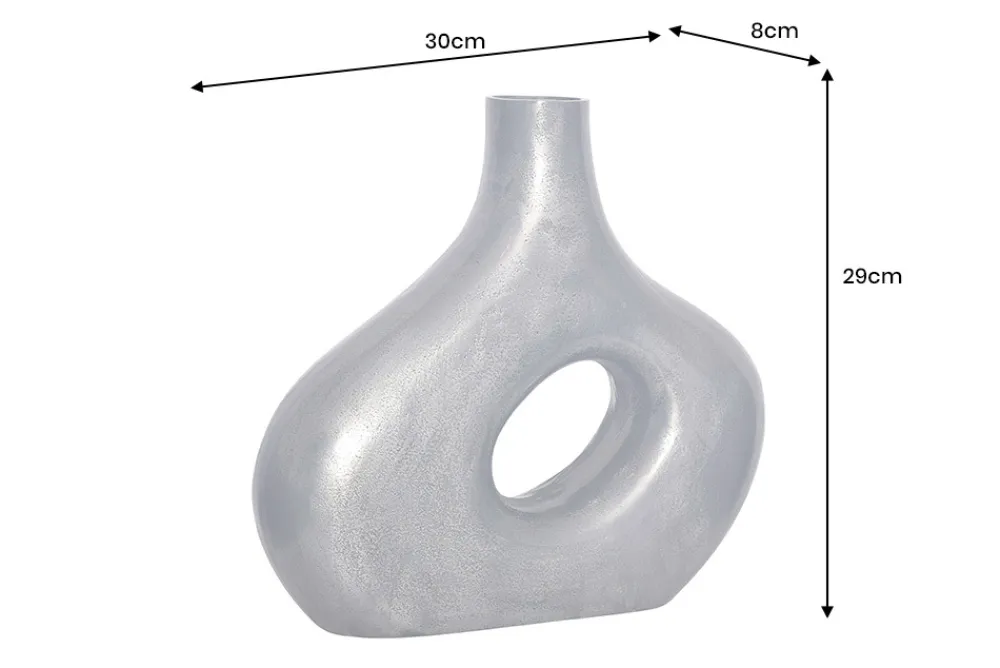 Riess-Ambiente Vasen > Handgefertigte Vase RING 30cm dunkelgrau Metall Dekoration Blumenvase