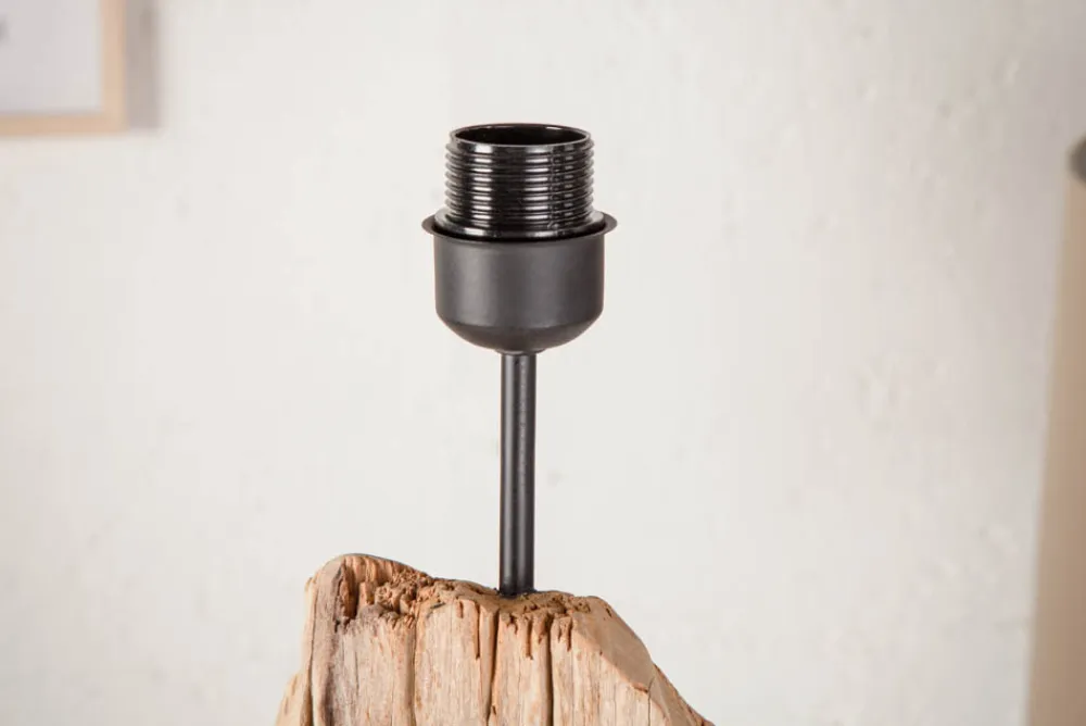 Riess-Ambiente Mehr...|Mehr... > Handmade Stehlampe ROUSILIQUE 180cm schwarz Treibholzlampe Leinenschirm Baumstamm