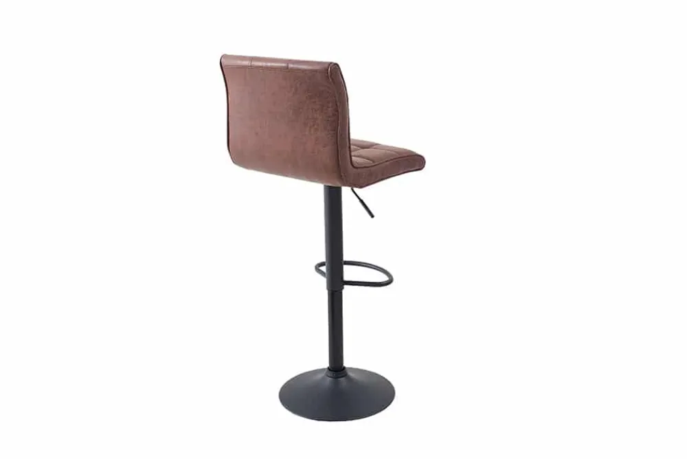 Riess-Ambiente Industrial Loft|Barhocker > Höhenverstellbarer Barhocker MODENA vintage braun Microfaser Metall schwarz mit Lehne drehbar