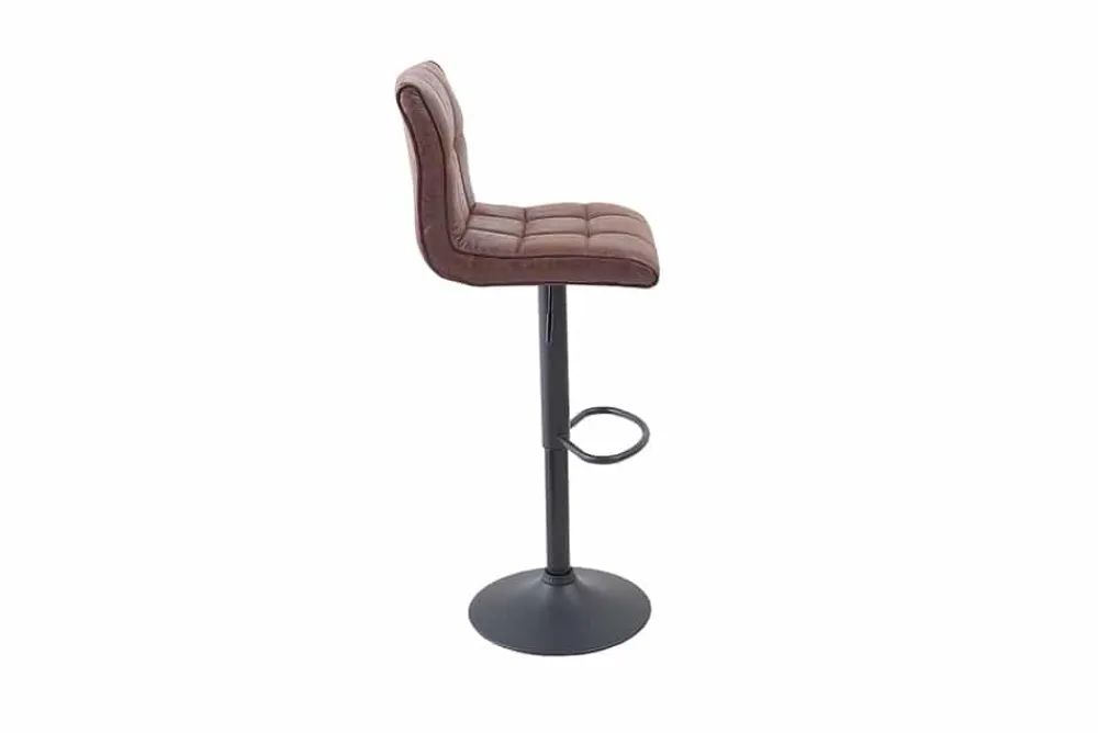 Riess-Ambiente Industrial Loft|Barhocker > Höhenverstellbarer Barhocker MODENA vintage braun Microfaser Metall schwarz mit Lehne drehbar