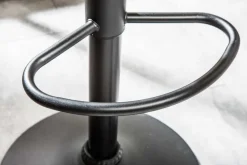 Riess-Ambiente Industrial Loft|Barhocker > Höhenverstellbarer Barhocker MODENA vintage grau Microfaser Metall schwarz mit Lehne drehbar