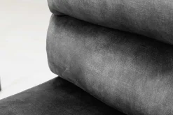 Riess-Ambiente Industrial Loft|Retro Möbel > Höhenverstellbarer Barhocker COMFORT dunkelgrau Samt drehbar mit Lehne Metall schwarz