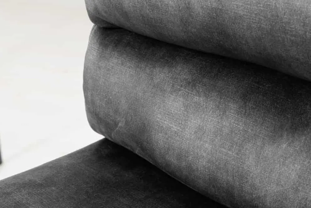 Riess-Ambiente Industrial Loft|Retro Möbel > Höhenverstellbarer Barhocker COMFORT dunkelgrau Samt drehbar mit Lehne Metall schwarz