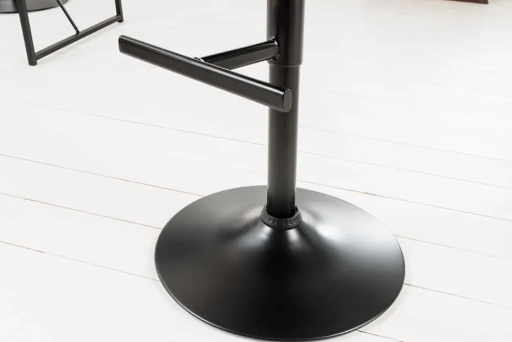 Riess-Ambiente Industrial Loft|Retro Möbel > Höhenverstellbarer Barhocker COMFORT antik braun Microfaser drehbar mit Lehne Metall schwarz