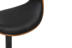 Riess-Ambiente Retro Möbel|Barhocker > Höhenverstellbarer Barhocker ORGANIC schwarz Kunstleder natur Walnuss mit Armlehne