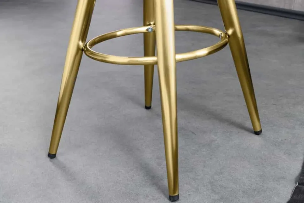 Riess-Ambiente Goldene Möbel|Industrial Loft > Höhenverstellbarer Barhocker INDUSTRIAL gold schwarz Metall rund drehbar Industrial Design