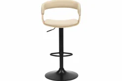 Riess-Ambiente Retro Möbel|Barhocker > Höhenverstellbarer Barhocker MANHATTAN natur Eiche creme beige Kunstleder drehbar