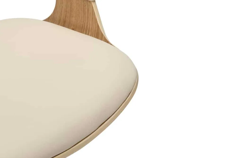 Riess-Ambiente Retro Möbel|Barhocker > Höhenverstellbarer Barhocker MANHATTAN natur Eiche creme beige Kunstleder drehbar