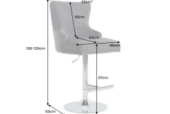 Riess-Ambiente Barhocker|Samt Möbel ><noscript><img width=