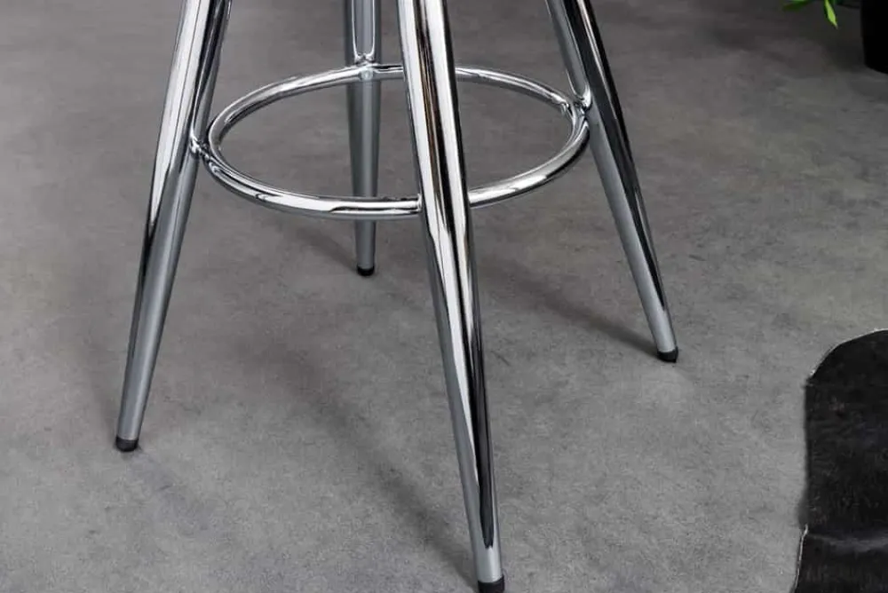 Riess-Ambiente Industrial Loft|Retro Möbel > Höhenverstellbarer Barhocker INDUSTRIAL Chrom silber schwarz Metall rund drehbar