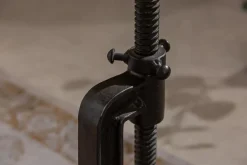Riess-Ambiente Beistelltische|Mehr... > Höhenverstellbarer Beistelltisch ENGINEER 30cm Mangoholz Industrial Design massiv rund Eisen