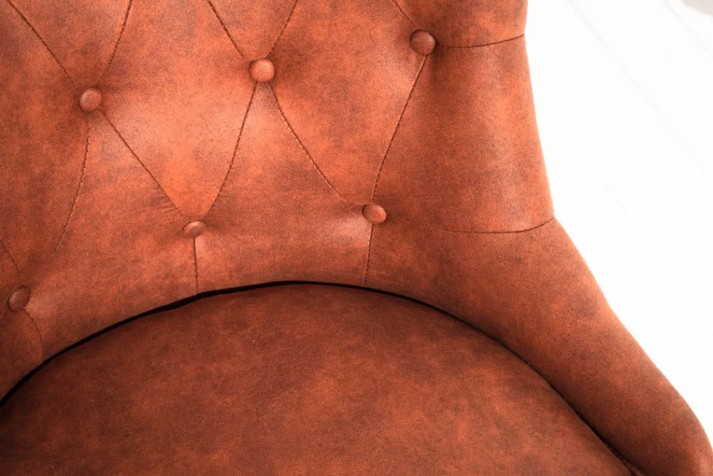 Riess-Ambiente Bürostühle > Höhenverstellbarer Bürostuhl VICTORIAN vintage hellbraun mit Chesterfield-Steppung
