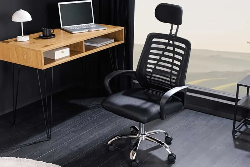 Riess-Ambiente Bürostühle > Höhenverstellbarer Bürostuhl YOGA schwarz Butterfly-Mechanik drehbar mit Armlehne