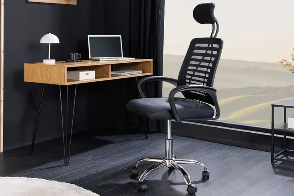 Riess-Ambiente Bürostühle > Höhenverstellbarer Bürostuhl YOGA schwarz Butterfly-Mechanik drehbar mit Armlehne