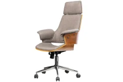 Riess-Ambiente Retro Möbel|Bürostühle > Höhenverstellbarer Bürostuhl MANHATTAN grau Walnuss mit Armlehne drehbar