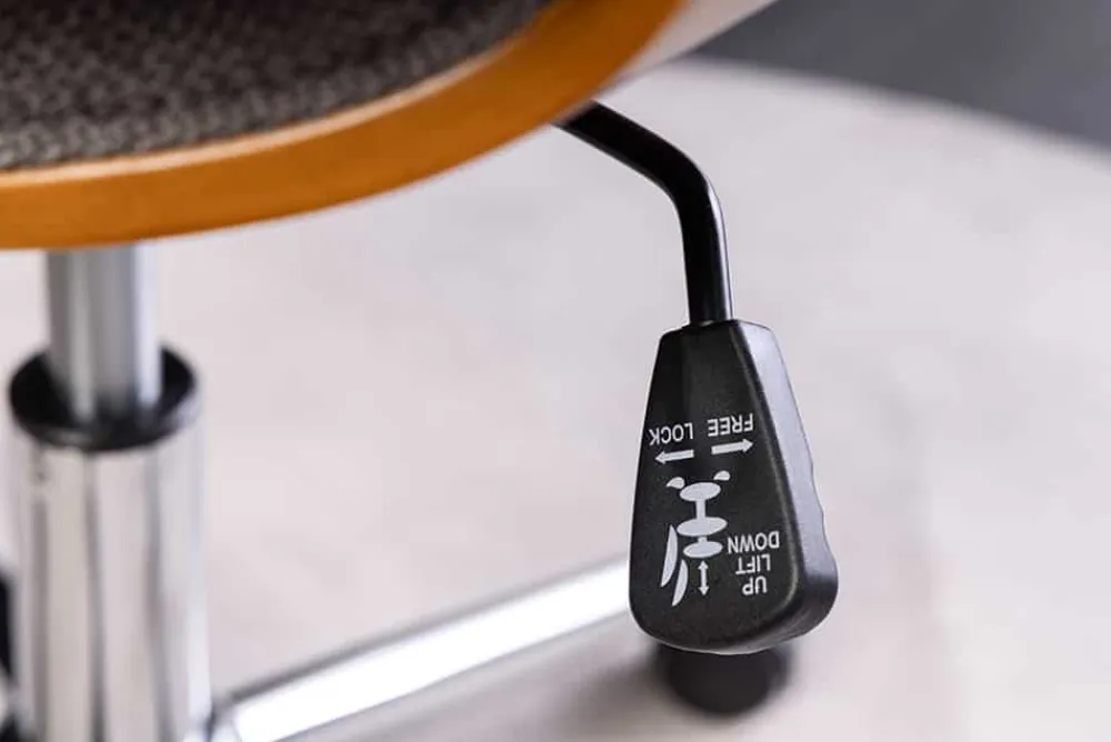 Riess-Ambiente Retro Möbel|Bürostühle > Höhenverstellbarer Bürostuhl MANHATTAN grau Walnuss mit Armlehne drehbar